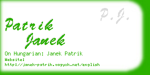 patrik janek business card